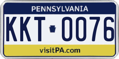 PA license plate KKT0076