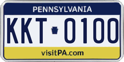 PA license plate KKT0100