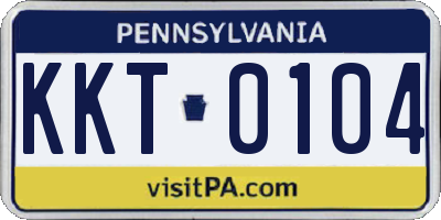 PA license plate KKT0104