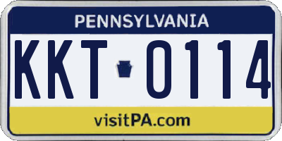 PA license plate KKT0114