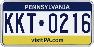 PA license plate KKT0216