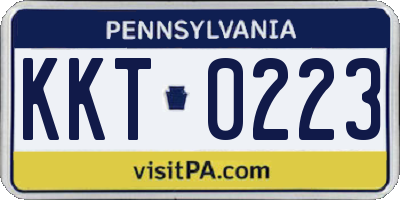 PA license plate KKT0223