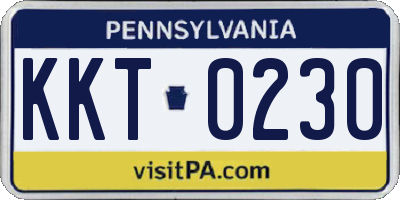PA license plate KKT0230