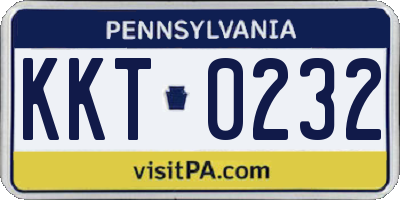 PA license plate KKT0232