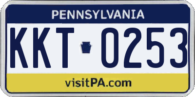 PA license plate KKT0253