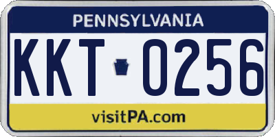 PA license plate KKT0256