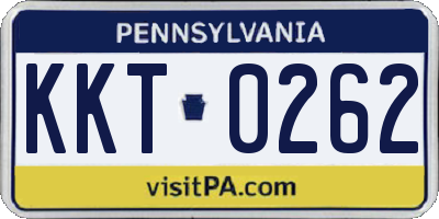 PA license plate KKT0262