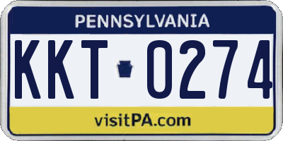 PA license plate KKT0274