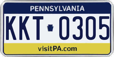 PA license plate KKT0305
