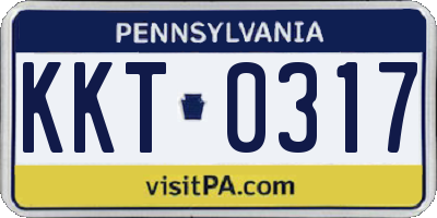 PA license plate KKT0317