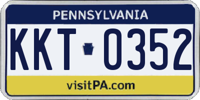 PA license plate KKT0352