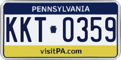 PA license plate KKT0359