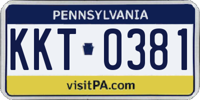 PA license plate KKT0381