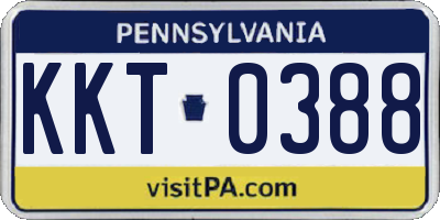 PA license plate KKT0388