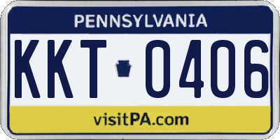 PA license plate KKT0406