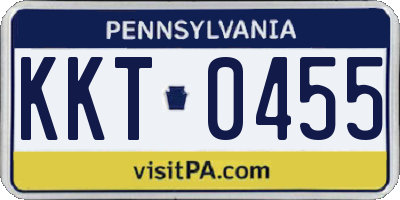 PA license plate KKT0455