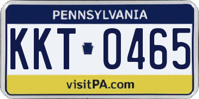 PA license plate KKT0465