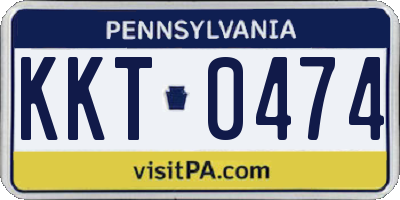 PA license plate KKT0474