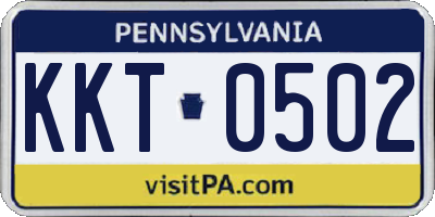 PA license plate KKT0502