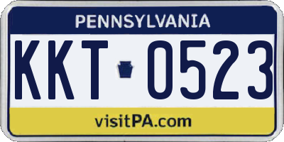 PA license plate KKT0523
