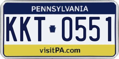 PA license plate KKT0551