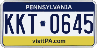 PA license plate KKT0645