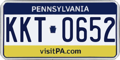 PA license plate KKT0652