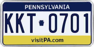 PA license plate KKT0701