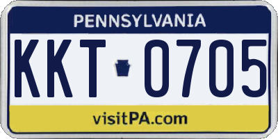 PA license plate KKT0705