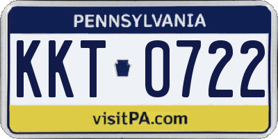 PA license plate KKT0722