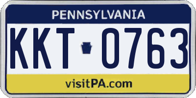 PA license plate KKT0763