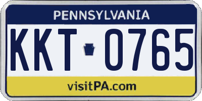 PA license plate KKT0765