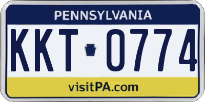 PA license plate KKT0774