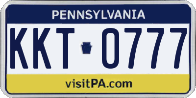 PA license plate KKT0777