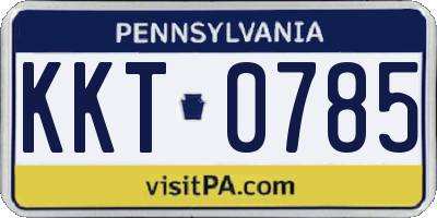 PA license plate KKT0785