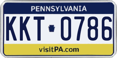 PA license plate KKT0786