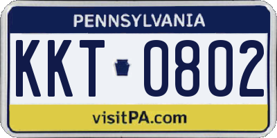 PA license plate KKT0802