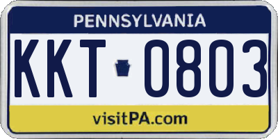 PA license plate KKT0803