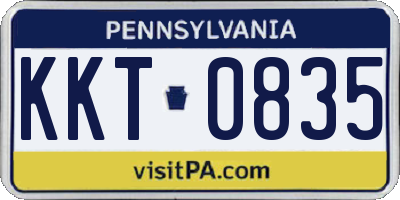 PA license plate KKT0835