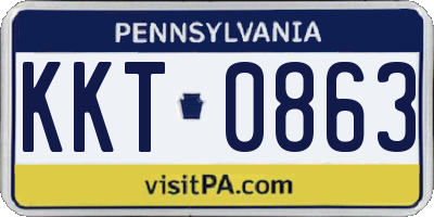 PA license plate KKT0863