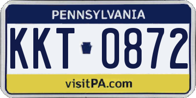PA license plate KKT0872