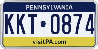 PA license plate KKT0874