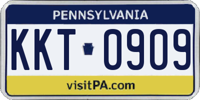 PA license plate KKT0909