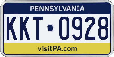 PA license plate KKT0928