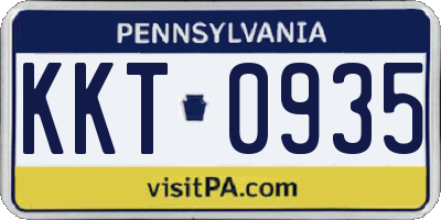 PA license plate KKT0935