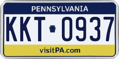 PA license plate KKT0937