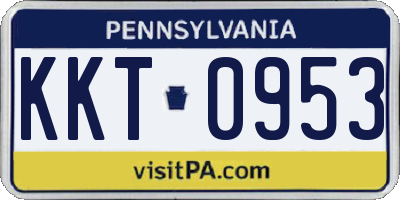 PA license plate KKT0953