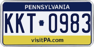 PA license plate KKT0983