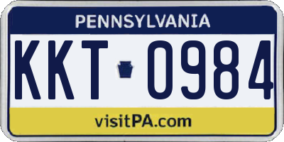 PA license plate KKT0984