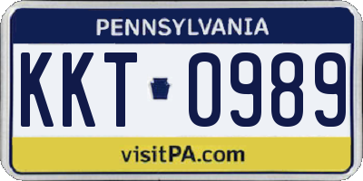 PA license plate KKT0989